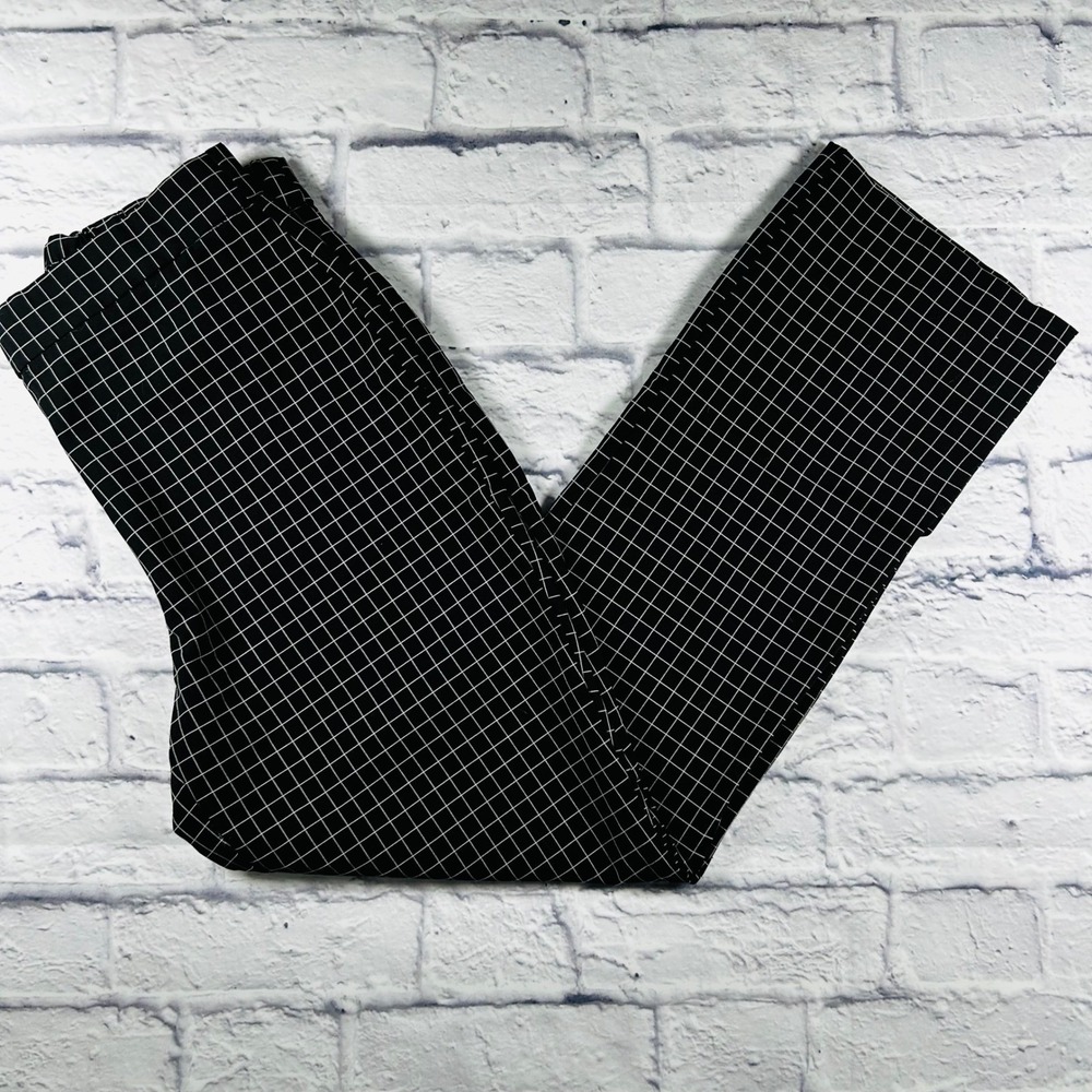 Massimo Fabbro Women's Black White Grid Dress Pants Office Career Size 8